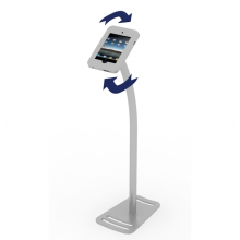 Freestanding Swivel iPad kiosk Silver