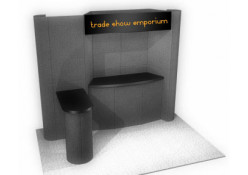 PLP-5 10' Curved End Panels with 2 Counters and Lockable Storage
