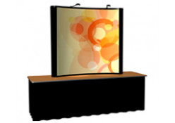6' table top graphic with fabric end caps